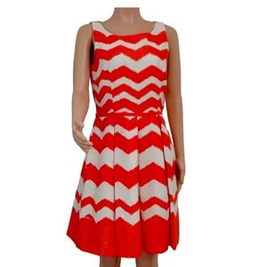 Just Taylor Nordstrom Zig Zag Fit & Flare Dress Size 10
